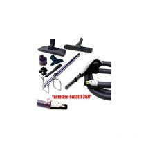 Atepac - Trousse 8 accessoires + 1 flexible avec bouton marche/arrêt et nouveau terminal rotatif 360°à chaque extrémité - longueur au choix - 9m