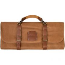 Arcos - Sac à couteaux en cuir avec garnitures métalliques, capacité de 10 pièces.