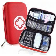 Trousse de Premier Secours, Mini Boîte Médical, Complète pour la Voiture, Voyage, Bureau, Randonnée, Sport, Maison, Entreprise (Rouge)