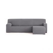 Webmarketpoint - Troya housse de canapé élastique péninsule droite gris accoudoir court 250/310