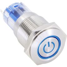 Conrad - tru components 1303022 LAS2GQF-11ET/B/12V/S/P Drucktaster 48 v/dc 2 a 1 x Ein/(Ein) tastend Blau ip