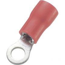 1572134 Ringkabelschuh Querschnitt (max.)=1.50 mm² Loch-Ø=3.2 mm Teilisoliert Rot 10 - Tru Components