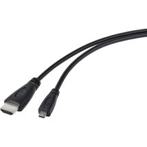 TRU COMPONENTS Câble HDMI Raspberry Pi [1x HDMI mâle - 1x HDMI mâle D Micro] 1.80 m noir