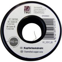Tru Components - Filo di rame smaltato Diametro (con Isolante)=0.30 mm 50 m