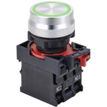 TC-10091056 ONPOW26-11ZE/G/12V Interrupteur à pression 250 v 5 a 1 x On/On à accrochage vert IP40 1 pc(s - Tru Components
