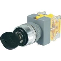 Commutatore rotondo 1 x On/Off/On – 250 V/AC – IP40 – Nero – 5 A – 22 mm – 2 Chiavi