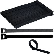 T24CA058 Fascette a strappo per raggruppare Lato morbido e lato rigido (l x l) 200 mm x 12 mm Nero 100 p - Tru Components