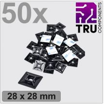 T24CA068 Basetta di fissaggio autoadesivo, avvitabile TC-12888544 aperture su 4 lati Nero 50 pz. - Tru Components