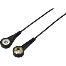TRU COMPONENTS TC-12356292 Câble de mise à la terre antistatique (ESD) noir 2.40 m Bouton-pression 4 mm, Pression mâle 10 mm V607423