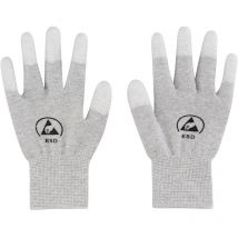 Tru Components - TC-12539840 esd Handschuhe Hellgrau Kleider-Größe: s 1 Paar