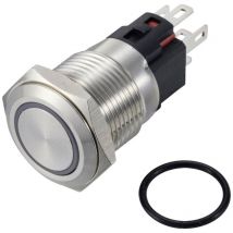 TC-12647540 Pulsante 250 v/ac 3 a 1x Off / (On) IP65 Blu Momentaneo Acciaio inox 1 pz. - Tru Components