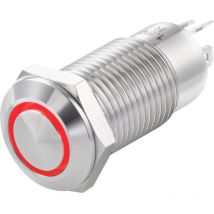 TC-7494672 TC-GQ12-CH-10ZE/J/R/12V/S Pulsante 36 v/dc 1 a 1 x Off / On Permanente Rosso IP40 1 pz. - Tru Components