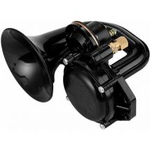 Ousudela - Truck 135dB Loud Air Horn 12/24V SuperLoud Trumpet Air Horn with Low Profile Solenoid Valve for Car Truck - Black
