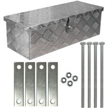 Truckbox aus Aluminium, Modell D025, 59 x 24 x 18 cm, Abschließbar, Robustes Riffelblech, inklusive Montagesatz, Für Werkstatt, Auto, Hobby - Trucky