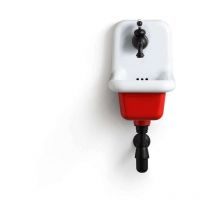 Lavabo scolastico in ceramica smaltata - True Colors 26 cm - Rosso (Rosso 3031)