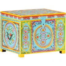 True Deal - The Living Store - Boîte de rangement peinte à la main 50x40x40 cm Manguier solide - Multicolore