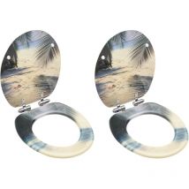 True Deal - Sièges wc et couvercle à fermeture en douceur 2 pcs mdf Plage - The Living Store - Multicolore