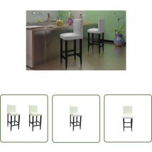 True Deal - The Living Store Tabourets de bar lot de 2 blanc similicuir - Tabouret De Bar - Tabourets De Bar - Chaise De Bar - Chaises De Bar