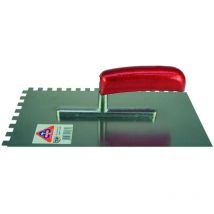 HaWe Truelle à lisser dentée manche bois - Taille:10 x 10 x 10 mm