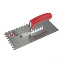 Schwan - Truelle à lisser L.280mm L.130mm dent 10x10 inox avec manche h va S.0,7mm swan (Par 10)