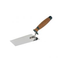 Triuso - Truelle de platrier en acier trempé 140 mm - col droit - manche liège