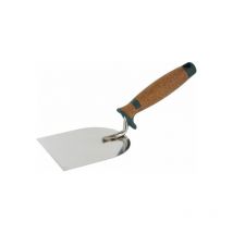 Truelle de stucateur en inox - col droit - manche liège 60 mm