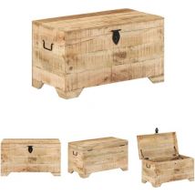 The Living Store Truhe Massivholz Mango - Aufbewahrungstruhen - Braun