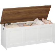 Hoobro - Truhen, Sitzbank mit Stauraum, Spielzeugkiste mit Deckel, 100 cm Aufbewahrungstruhe, Truhe mit Sicherheitsscharnier, Eingangsbereich,