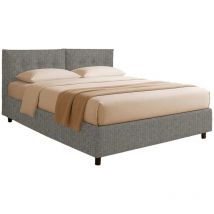 DMORA Einzelbett 90x200 cm – Abnehmbar – Grau – Gepolsterter Rahmen – Integrierter Stauraum – 120 kg Tragfähigkeit