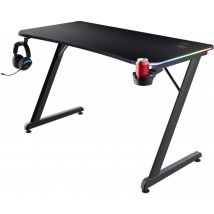 Gaming gxt 709 Luminus Bureau Gaming led rgb, 10 Modes de Couleur, Alimentation usb, Bureau Gamer avec Support de Casque et Porte-gobelet, Table