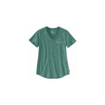 Ts femme col v kaki l -