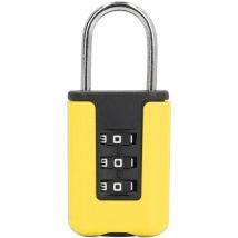Groofoo - tsa Lock 3 Digit Password Stainless Steel Rustproof Long Lasting Luggage Padlock for Baggage Suitcase Yellow