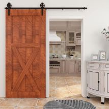 Rail de porte coulissante avec amortisseur, fixation sur côté de porte , avec Roues, Porte Simple 122CM - Tsmst