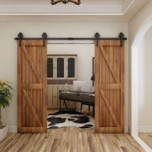 Tsmst - Kit porte coulissante avec amortisseur, fixation sur côté de porte , avec Roues, Double Porte 414CM