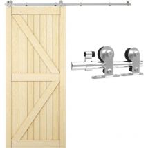 Tsmst - Rail De Porte Coulissante En Acier Inoxydable Avec Amortisseur, Fixation Sur Chant De Porte, Porte Simple 170cm,portes Non Incluses