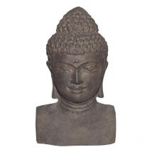 Jardinex - Tête de bouddha buste 31 cm - Gris anthracite 30 cm