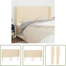 Maison Chic - The Living Store Tête de lit avec oreilles Crème 163x23x118/128 cm Tissu - Tête De Lit - Têtière De Lit - Literie - Meuble De Chambre