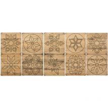 Box Furniture - Tête de lit en bois massif. Mosaïque. 5 pièces 200X80 – D1+D2+D3+D4+D5