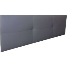 Tête de lit Isabella en simili-cuir Lit double Gris 165x52 cm