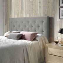 Marckonfort - Tête de lit Oslo 160x100 cm, capitonnée Tissu Grey, L'épaisseur Totale de 8 cm