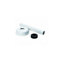 Tube de jonction pour siphon avec rosace, 30 cm couleur blanche