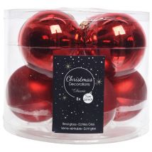Tube boule de Noël rouge Ø7 cm