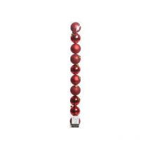 Tube de 10 boules pour arbre de Noël rouge