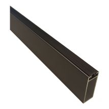 Tube de penderie rectangulaire - Décor : Titanium - Longueur : 2000 mm - Matériau : Aluminum Itar
