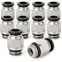 Roleader - Tube droit 6mm od x Filet g 1/8 pouce Raccord poussé avec bague d'étanchéité PCG6-01 (Pack de 10)