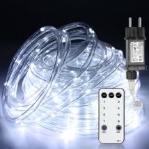 Tube lumineux led avec télécommande Extérieur/Intérieur Tube lumineux Intérieur Chaîne lumineuse—Blanc—10m