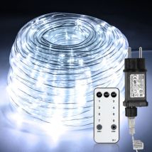 Tube lumineux led avec télécommande Extérieur/Intérieur Tube lumineux Intérieur Chaîne lumineuse—Blanc—10m
