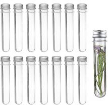 Einemgeld - Tubes à essai Tubes à essai transparents en plastique avec couvercles à vis en aluminium Bouchons pour vase à fleurs Perles Party Favors