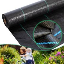 Tubiaz - 100g/m2 Toiles de Paillage 50m², Anti Mauvaises Herbes Jardin 100g/m2, indéchirable, 2x25m