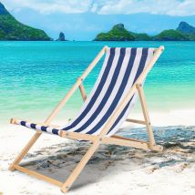 Chaise Longue Chilienne Pliable Terrasse Bois Chaise Longue Relax Pliable Bleu - Tubiaz